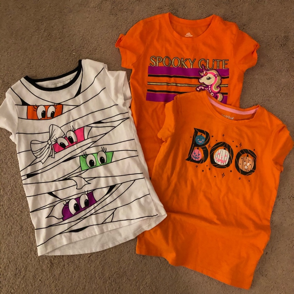 Lot of 3 girls Halloween t-shirts. Size 7-8